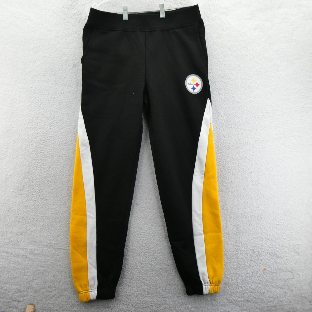 Starter Sweatpants Mens Medium Pittsburgh Steelers Black Gold Colorblock Vintage